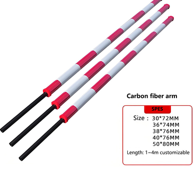 100% de cycle de fonctionnement 1m à 4m de longueur Automatique Boom Barrier Gate Carbon Fiber Round Arm