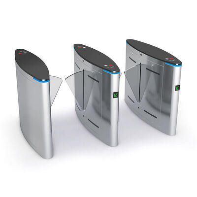 Barrière de sécurité à clapet en matériau SS304 avec vérification par empreinte digitale et reconnaissance faciale RFID et vitesse de passage de 30 personnes/min