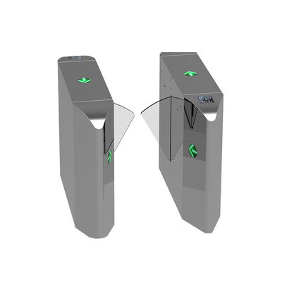 Portillon à battant en acier inoxydable 304 avec un débit de 25-30 personnes/minute et homologué CE pour le contrôle d'accès sécurisé