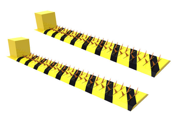 Barrière anti-intrusion électromécanique pour pneus avec moteur CC à couple élevé, étanche IP68, construction en acier A3 pour le contrôle des véhicules