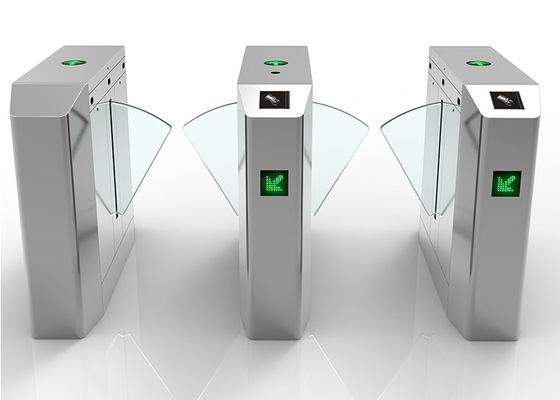 Barrière de sécurité à rabat de taille humaine en acier inoxydable SS304 avec moteur DC 24V et fonction d'autocontrôle des défauts